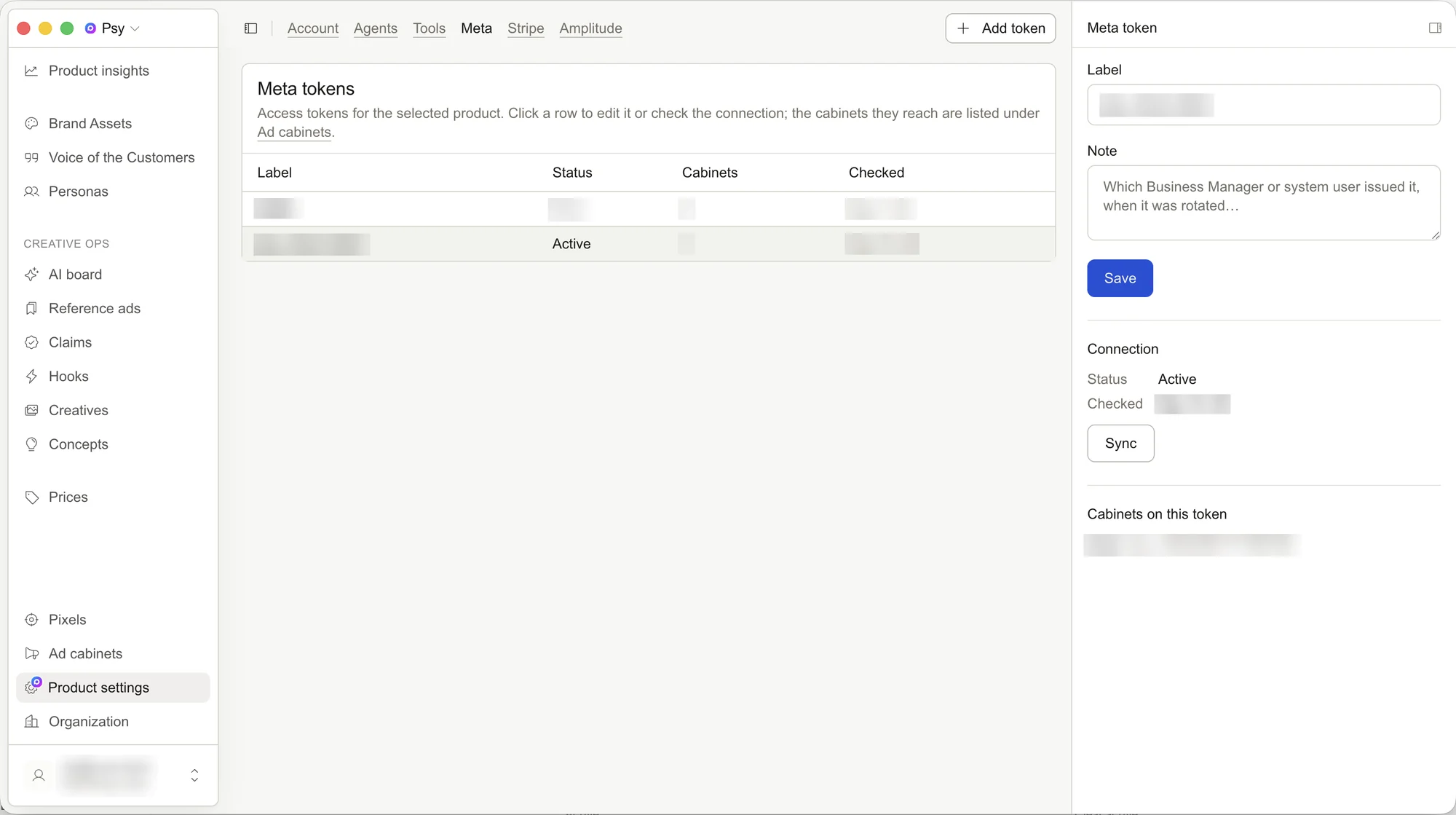Gebra R&D library: ads, payments and analytics integrations. Sensitive details blurred.